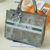 Unique Green Paitings Patchwork Canvas Satchel Handbag LY1384