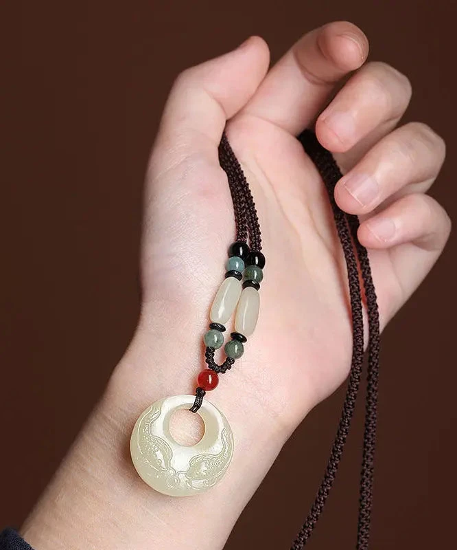 Unique Jade Hand Knitting Jade Little Fish Pendant Necklace ML0691 3 Unique Jade Hand Knitting Jade Little Fish Pendant Necklace ML0691