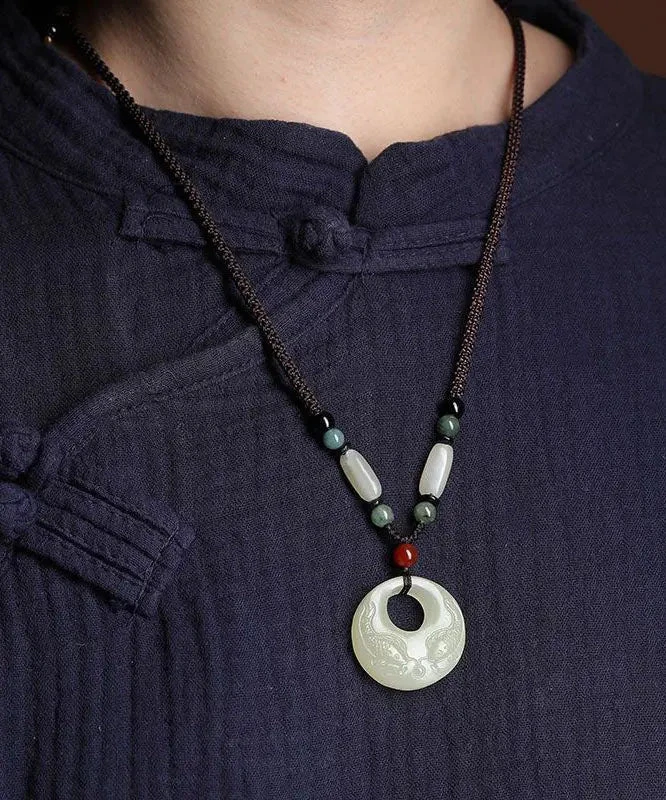 Unique Jade Hand Knitting Jade Little Fish Pendant Necklace ML0691 4 Unique Jade Hand Knitting Jade Little Fish Pendant Necklace ML0691 - Image 2