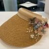 Unique Khaki Floral Straw Woven Floppy Sun Hat LY519 -Ada Fashion Unique Khaki Floral Straw Woven Floppy Sun Hat1