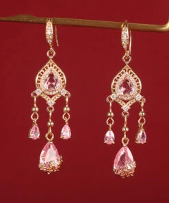 Unique Purple Sterling Silver Zircon Tassel Drop Earrings LY2305 -Ada Fashion Unique Purple Sterling Silver Zircon Tassel Drop Earrings3