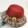 Unique Red Lace Patchwork Floral Linen Bucket Hat LY540 -Ada Fashion Unique Red Lace Patchwork Floral Linen Bucket Hat1