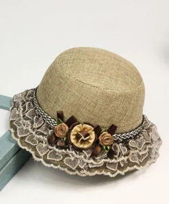 Unique Red Lace Patchwork Floral Linen Bucket Hat LY540 -Ada Fashion Unique Red Lace Patchwork Floral Linen Bucket Hat5