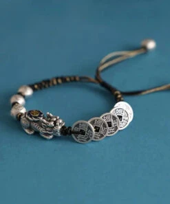 Unique Red Sterling Silver Xiupi Copper Coin Chain Bracelet ML0305 -Ada Fashion Unique Red Sterling Silver Xiupi Copper Coin Chain Bracelet Ada Fashion 161801022