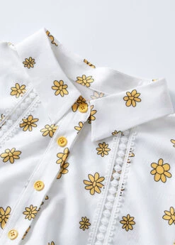 Unique White Hollow Out Patchwork Print Chiffon Blouse Tops Bracelet Sleeve LY0053 -Ada Fashion Unique White Hollow Out Patchwork Print Chiffon Blouse Tops Bracelet Sleeve5