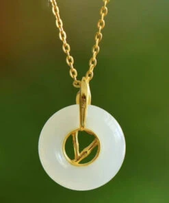 Unique White Hotan Jade Antique Safety Clasp Bone Chain Female Necklaces KX1064 -Ada Fashion Unique White Hotan Jade Antique Safety Clasp Bone Chain Female Necklaces4