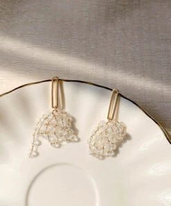 Unique White Sterling Silver Copper Crystal Hollow Out Drop Earrings LY1794 -Ada Fashion Unique White Sterling Silver Copper Crystal Hollow Out Drop Earrings4