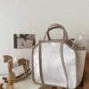 Versatile Beige Large Capacity Canvas Tote Handbag HJ1041 -Ada Fashion Versatile Beige Large Capacity Canvas Tote Handbag1
