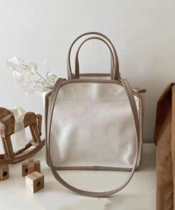 Versatile Beige Large Capacity Canvas Tote Handbag HJ1041 -Ada Fashion Versatile Beige Large Capacity Canvas Tote Handbag3