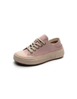 Versatile Leather Sneakers For Women