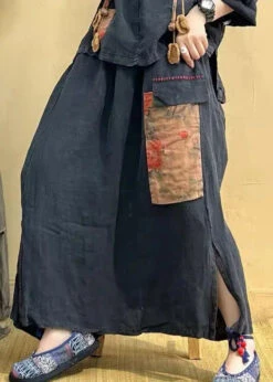 Hooded Tops And Skirts Cotton Two Pieces Set Summer -Ada Fashion Vintage Coffee Hooded Patchwork Tops And Skirts Cotton Two Pieces Set Summer Ada Fashion 177343955