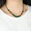 Vintage Green Hand Knitting Coloured Glaze Gratuated Bead Necklace ML1384 -Ada Fashion Vintage Green Hand Knitting Coloured Glaze Gratuated Bead Necklace Ada Fashion 165361147