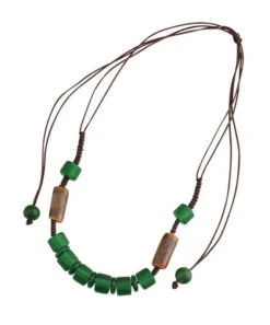 Vintage Green Hand Knitting Coloured Glaze Gratuated Bead Necklace ML1384 -Ada Fashion Vintage Green Hand Knitting Coloured Glaze Gratuated Bead Necklace Ada Fashion 165361588