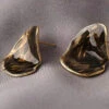 Vintage Grey Brown Copper Overgild Dropwise Glaze Stud Earrings ML0354