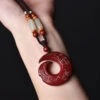 Vintage Red Jade Cinnabar Pendant Necklace ML0258 1 Vintage Red Jade Cinnabar Pendant Necklace ML0258 -Ada Fashion Vintage Red Jade Cinnabar Pendant Necklace Ada Fashion 161825223