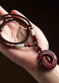 Vintage Red Jade Cinnabar Pendant Necklace ML0258 -Ada Fashion Vintage Red Jade Cinnabar Pendant Necklace Ada Fashion 161825526