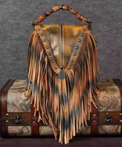 Vintage Red Tassel Rivet Calf Leather Satchel Bag Handbag ZX1019 -Ada Fashion Vintage Red Tassel Rivet Calf Leather Satchel Bag Handbag4