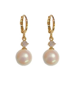 Vogue Gold Copper Overgild Zircon Pearl Drop EarringsAH393 -Ada Fashion Vogue Gold Copper Overgild Zircon Pearl Drop Earrings5
