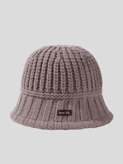 Pure Color Knitted Patch Warm Hat -Ada Fashion Winter Pure Color Fashion Knitted Patch Warm Hat Ada Fashion 178577511