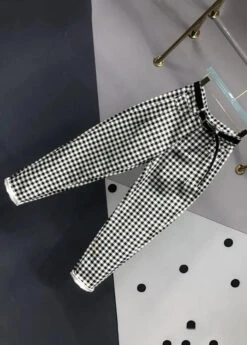 Women Black Plaid Pockets Patchwork Denim Pants Fall ML0795 -Ada Fashion Women Black Plaid Pockets Patchwork Denim Pants Fall Ada Fashion 163907837