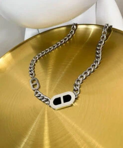 Women Black Stainless Steel Pig Nose Necklace ML0680 -Ada Fashion Women Black Stainless Steel Pig Nose Necklace Ada Fashion 162801695