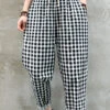 Women Black White Plaid Tie Waist Crop Beam Pants LY7575 1 Women Black White Plaid Tie Waist Crop Beam Pants LY7575 -Ada Fashion Women Black White Plaid Tie Waist Crop Beam Pants1 ce403007 ab7a 483b 9c58 492602eccdc1