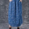 Women Blue Elastic Waist Print Denim Skirts Summer LY4038 -Ada Fashion Women Blue Elastic Waist Print Denim Skirts Summer1
