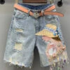 Women Blue Print Nail Bead Tassel Ripped Shorts LY7922 -Ada Fashion Women Blue Print Nail Bead Tassel Ripped Shorts1 78d03fdd 3937 4407 b9ce a7563c1e7e70