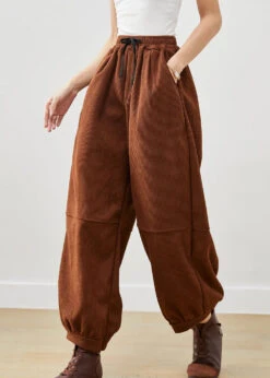 Women Corduroy Harem Pants Winter -Ada Fashion Women Coffee Oversized Corduroy Harem Pants Winter Ada Fashion 178310589