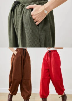 Women Corduroy Harem Pants Winter -Ada Fashion Women Coffee Oversized Corduroy Harem Pants Winter Ada Fashion 178310785