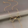 Women Gold Sterling Silver Overgild Bow Princess Necklace GH1012