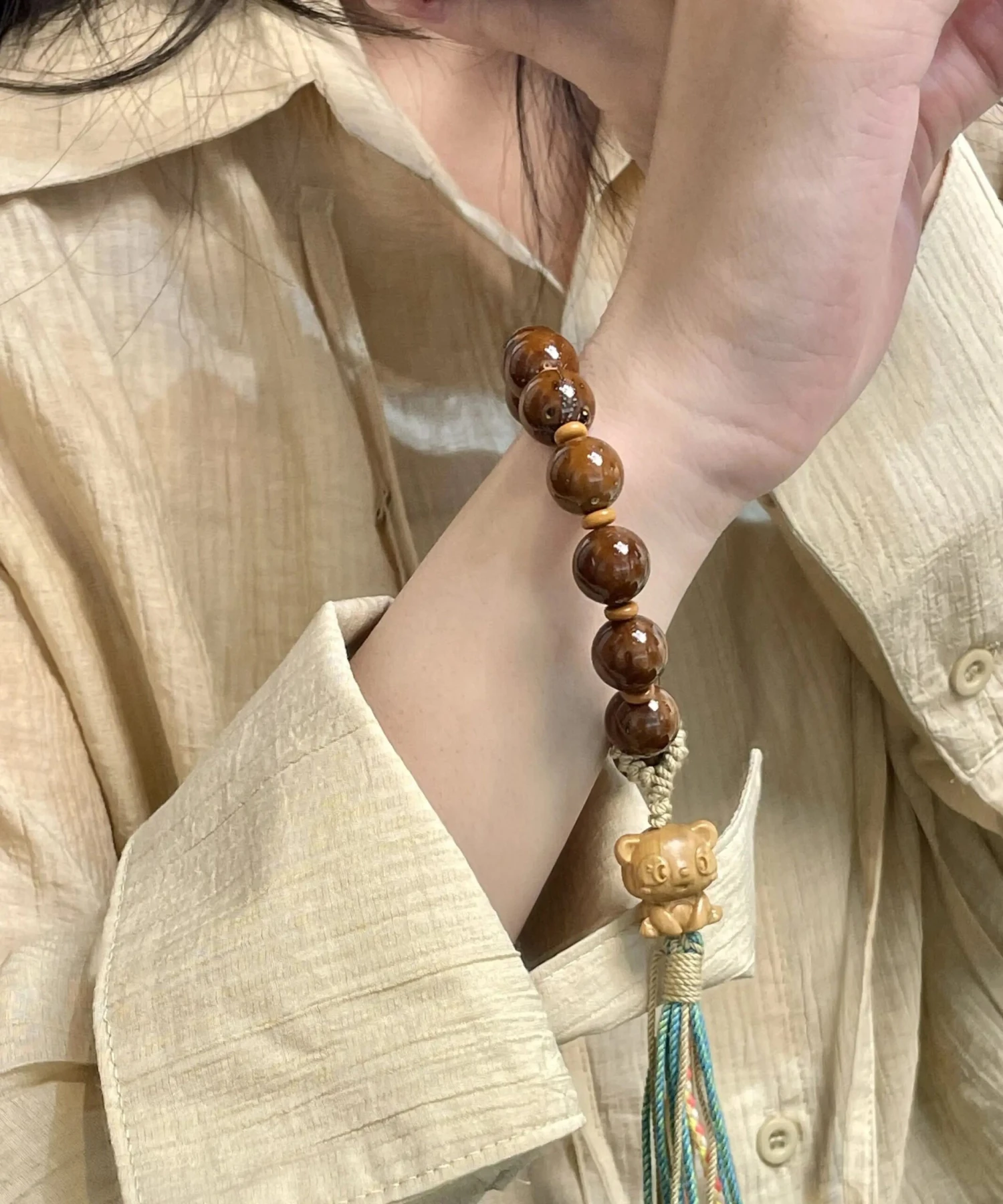 Women Hand Knitting Beads Tassel Charm Bracelet ML0685 4 Women Hand Knitting Beads Tassel Charm Bracelet ML0685 - Image 2