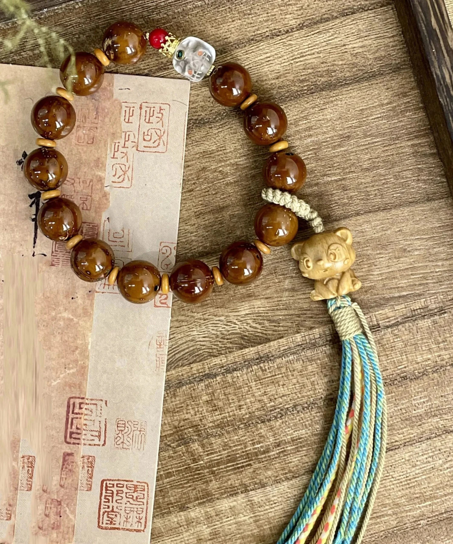 Women Hand Knitting Beads Tassel Charm Bracelet ML0685 6 Women Hand Knitting Beads Tassel Charm Bracelet ML0685 - Image 4