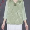 Women Light Green Jacquard Chinese Button Silk Blouses Bracelet Sleeve LY8026 -Ada Fashion Women Light Green Jacquard Chinese Button Silk Blouses Bracelet Sleeve1 1a2193ab 6f3d 45ad 8b24 19129e1ad7a1