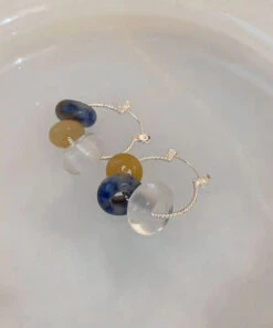 Women Multicolour Copper Gem Stone Glass Hoop Earrings KX1002 -Ada Fashion Women Multicolour Copper Gem Stone Glass Hoop Earrings4