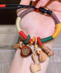 Women Rainbow Hand Woven Mahogany Tassel Charm Bracelet KX1053 -Ada Fashion Women Rainbow Hand Woven Mahogany Tassel Charm Bracelet3