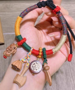 Women Rainbow Hand Woven Mahogany Tassel Charm Bracelet KX1053 -Ada Fashion Women Rainbow Hand Woven Mahogany Tassel Charm Bracelet4