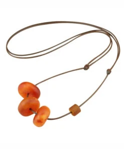 Women Red Resin Beeswax Pendant Necklace ML0287 -Ada Fashion Women Red Resin Beeswax Pendant Necklace Ada Fashion 161810534