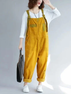 Women Colorblock Denim Jumpsuits