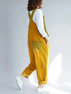 Women Colorblock Denim Jumpsuits -Ada Fashion Women Retro Colorblock Autumn Denim Jumpsuits Ada Fashion 177759193