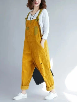 Women Colorblock Denim Jumpsuits -Ada Fashion Women Retro Colorblock Autumn Denim Jumpsuits Ada Fashion 177759749