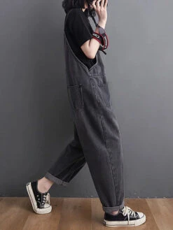 Women Solid Loose Denim Jumpsuits 11 Women Solid Loose Denim Jumpsuits -Ada Fashion Women Retro Spring Solid Loose Denim Jumpsuits Ada Fashion 177983990