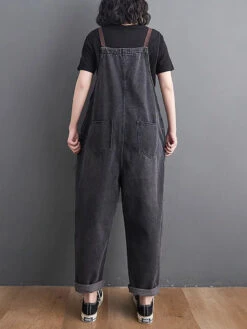 Women Solid Loose Denim Jumpsuits 12 Women Solid Loose Denim Jumpsuits -Ada Fashion Women Retro Spring Solid Loose Denim Jumpsuits Ada Fashion 177984084