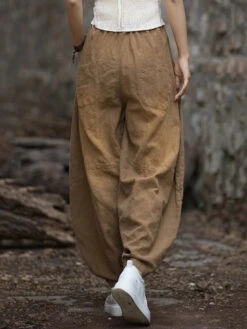 Women Worn Loose Spliced Bloomers -Ada Fashion Women Retro Worn Loose Spliced Pocket Bloomers Ada Fashion 178573797