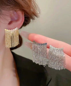 Women Silk Copper Tassel Drop Earrings ML0239 -Ada Fashion Women Silk Copper Tassel Drop Earrings Ada Fashion 161799324