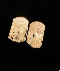 Women Silk Copper Tassel Drop Earrings ML0239 -Ada Fashion Women Silk Copper Tassel Drop Earrings Ada Fashion 161799452