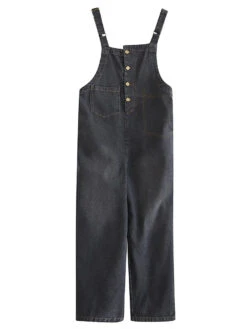 Women Solid Denim Jumpsuits -Ada Fashion Women Spring Vintage Solid Asymmetrical Denim Jumpsuits Ada Fashion 178554326