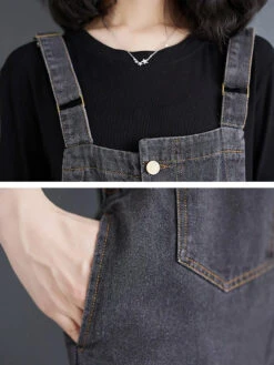 Women Solid Denim Jumpsuits -Ada Fashion Women Spring Vintage Solid Asymmetrical Denim Jumpsuits Ada Fashion 178554661