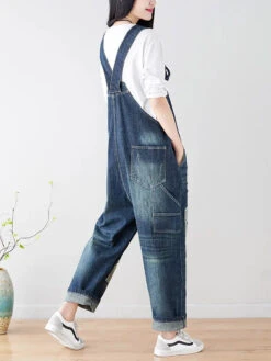 Women Spliced Denim Jumpsuits -Ada Fashion Women Spring Worn Spliced Denim Jumpsuits Ada Fashion 177667136