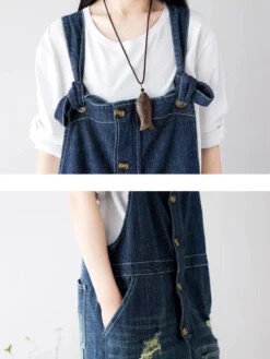 Women Spliced Denim Jumpsuits -Ada Fashion Women Spring Worn Spliced Denim Jumpsuits Ada Fashion 177667358